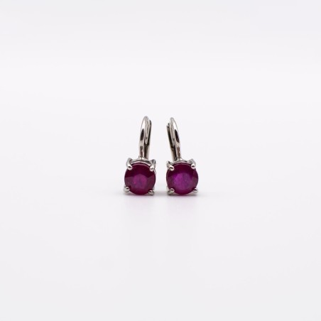 Stříbrné rubínové náušnice na patent/ Jemné a jednoduché  náušnice 925.