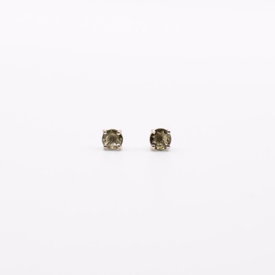 Vltavínové náušnice pecky ve stříbře/Pravý český vltavín.