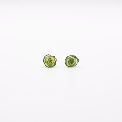 Turmalínové  náušnice stříbrné - květina