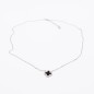 Stříbrný náhrdelník s černým onyxem a zirkony čtyřlístek Stříbrný náhrdelník s černým onyxem a zirkony čtyřlístek