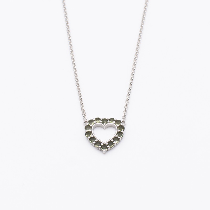 Náhrdelník s vltavíny - srdce