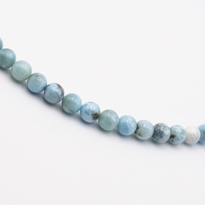 Larimar náhrdelník kuličky ve stříbře 925/1000 / Pravý larimar