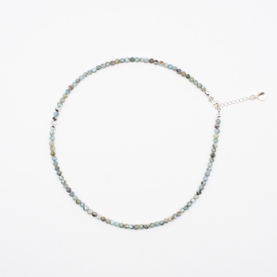 Náhrdelník stříbrný z larimaru - mix barev broušený / Kámen delfínů.