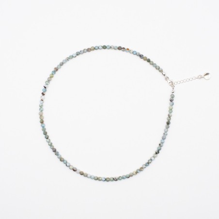 Náhrdelník stříbrný z larimaru - mix barev broušený / Kámen delfínů.