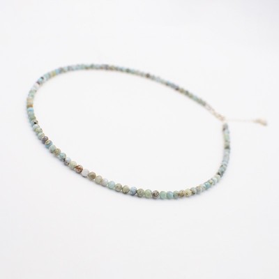 Náhrdelník stříbrný z larimaru - mix barev broušený / Kámen delfínů.