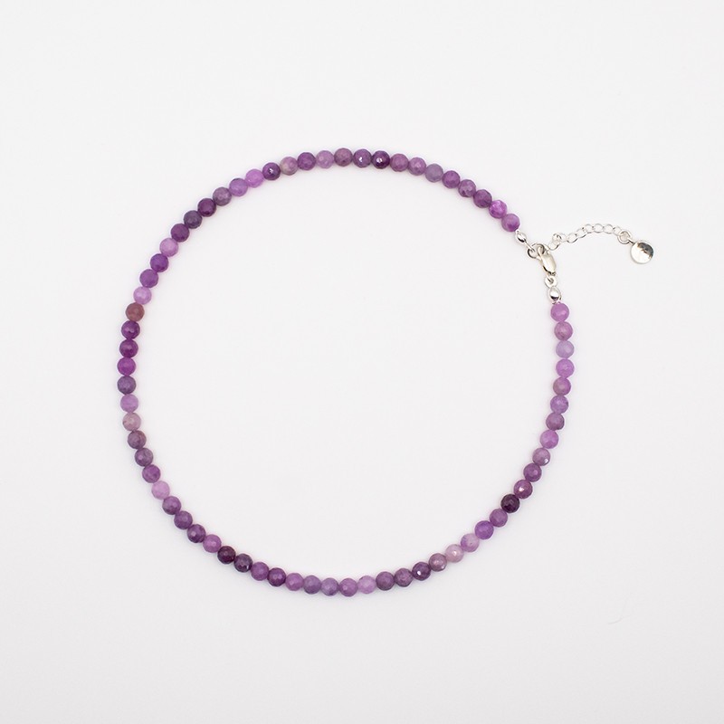 Rubínový náhrdelník stříbrný - broušené korálky Rubínový náhrdelník stříbrný - broušené korálky