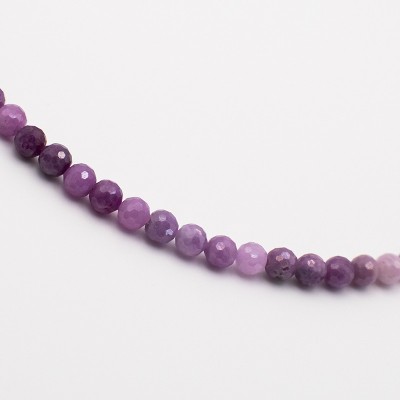 Náhrdelník s broušeným  přírodním rubínem - korálky / Stříbro 925.