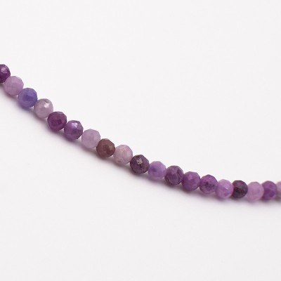 Náhrdelník s broušeným  přírodním rubínem - korálky / Stříbro 925.