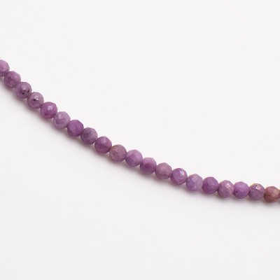 Náhrdelník s broušeným  přírodním rubínem - korálky / Stříbro 925.