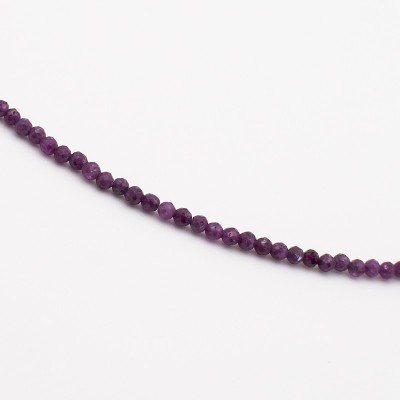 Stříbrný náhrdelník z přírodního broušeného  rubínu - korálky / Stříbro 925.