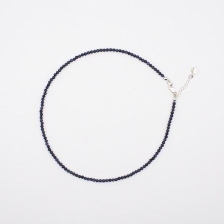 Náhrdelník z přírodního safíru - broušené korálky / Stříbro 925.