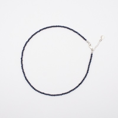 Náhrdelník z přírodního safíru - broušené korálky / Stříbro 925.