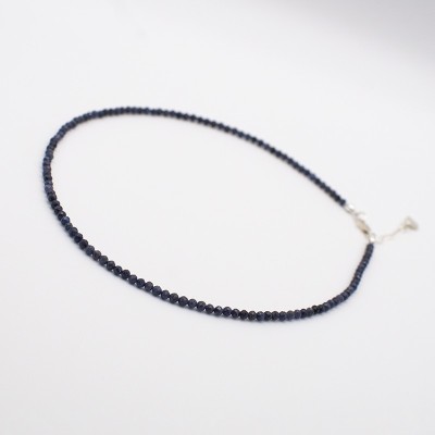Safírový náhrdelník ve stříbře - broušené korálky