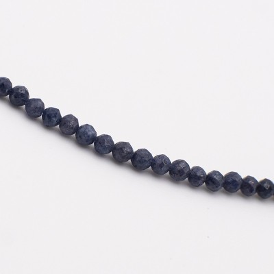 Náhrdelník z přírodního safíru - broušené korálky / Stříbro 925.