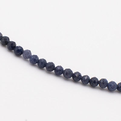 Náhrdelník z přírodního safíru - broušené korálky / Stříbro 925.