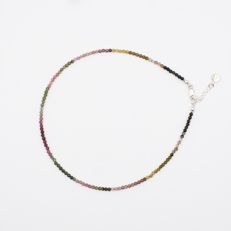 Náhrdelník z melounového turmalínu - jemný lesk / Stříbro 925.