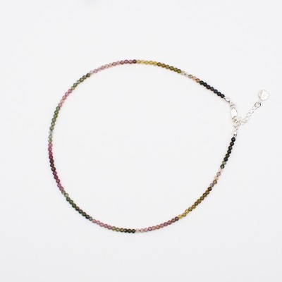 Náhrdelník z melounového turmalínu - jemný lesk / Stříbro 925.