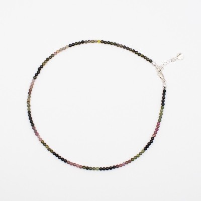 Náhrdelník z melounového turmalínu - jemný lesk / Stříbro 925.