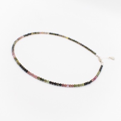 Náhrdelník z melounového turmalínu - jemný lesk / Stříbro 925.