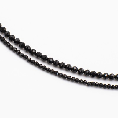 Náhrdelník z černého pravého broušeného  turmalínu / Elegantní přírodní šperk.