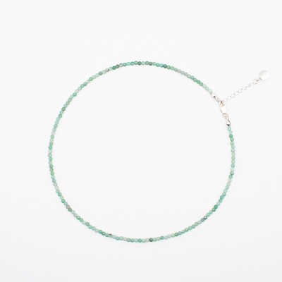 Jemný smaragdový náhrdelník / Stříbro 925.