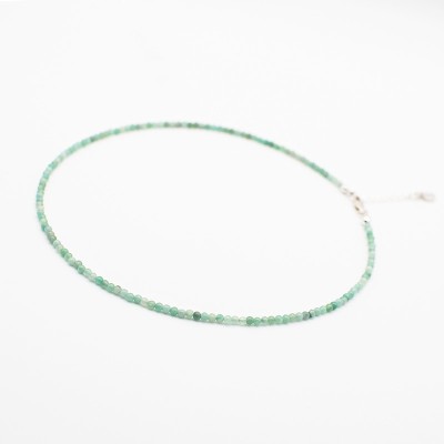 Jemný smaragdový náhrdelník / Stříbro 925.