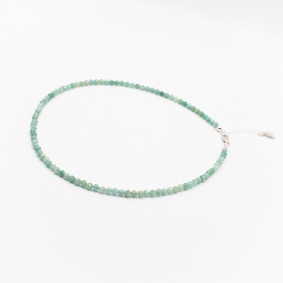 Smaragdový náhrdelník broušený / Stříbro 925.