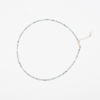 Broušený náhrdelník z larimaru 3 mm / Stříbro 925.