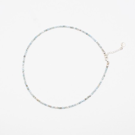 Broušený náhrdelník z larimaru 3 mm / Stříbro 925.