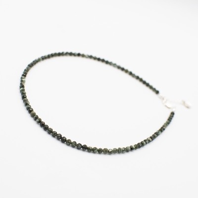 Náhrdelník ze serafinitu - broušené  korálky / Prodlužovací řetízek 925.
