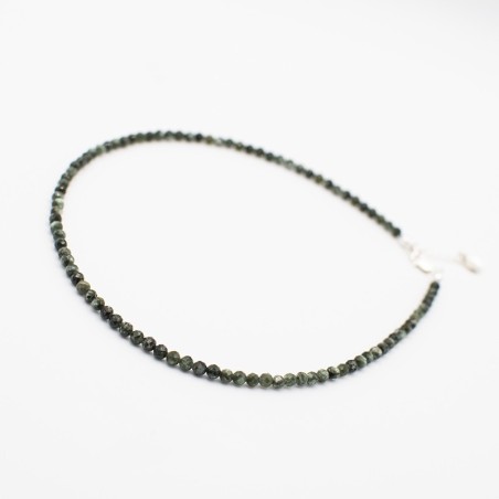 Náhrdelník ze serafinitu - broušené  korálky / Prodlužovací řetízek 925.