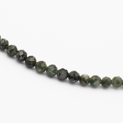 Náhrdelník ze serafinitu - broušené  korálky / Prodlužovací řetízek 925.