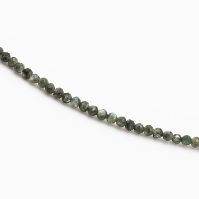 Náhrdelník ze serafinitu - broušené  korálky / Prodlužovací řetízek 925.