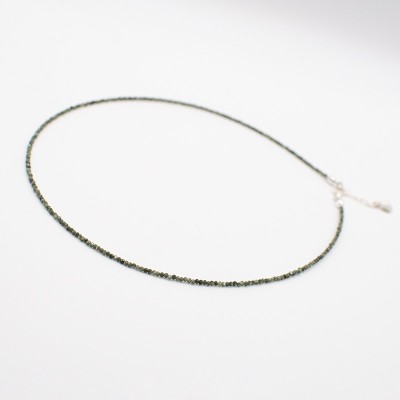 Náhrdelník ze serafinitu - broušené  korálky / Prodlužovací řetízek 925.