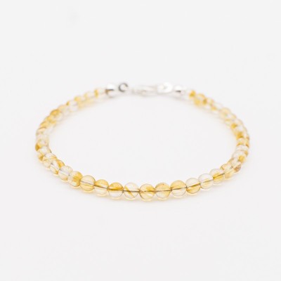 Náramek z přírodního citrinu - přírodní / Stříbro 925.