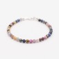 Náramek safír - rubín mix barev - broušené korálky Náramek safír - rubín mix barev - broušené korálky