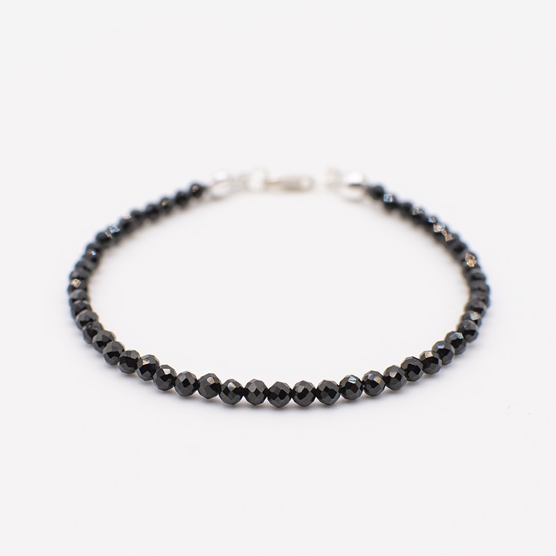 Náramek turmalín černý - broušené korálky Náramek turmalín černý - broušené korálky