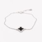 Stříbrný řetízkový náramek s onyxovým čtyřlístkem Stříbrný řetízkový náramek s onyxovým čtyřlístkem