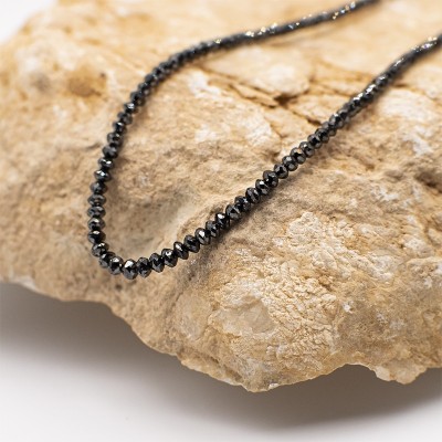 Náhrdelník přírodní diamanty černé - brus briliant