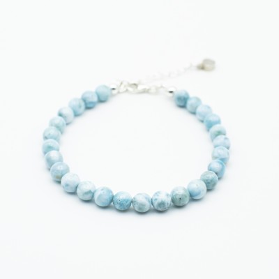 Larimar náramek ve stříbře / Jemný přírodní šperk