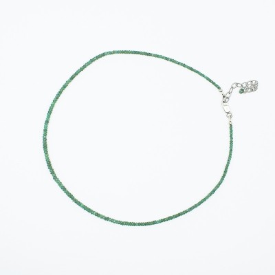 Smaragdový náhrdelník broušený / Stříbro 925.