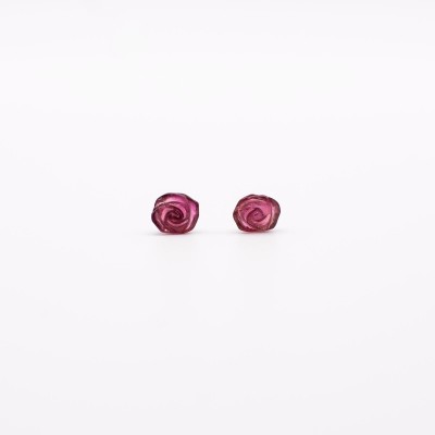 Stříbrné náušnice s turmalínem různé barvy , tvar květina / Jemné a romantické náušnice .