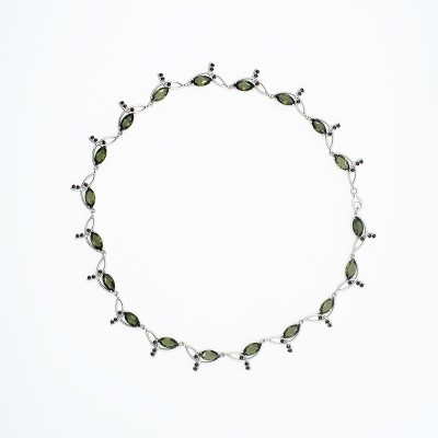 Náhrdelník s vltavíny a českými granáty