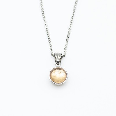 Kulatý stříbrný přívěsek s meteoritem Muonionalusta / Unikátní šperk.