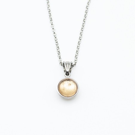 Kulatý stříbrný přívěsek s meteoritem Muonionalusta / Unikátní šperk.