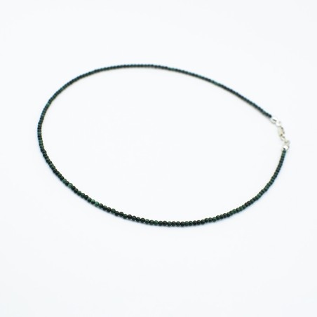 Náhrdelník z přírodního malachitu - kuličky / Stříbro 925.