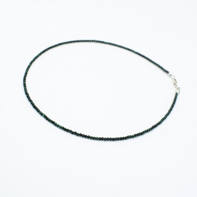 Náhrdelník z přírodního malachitu - kuličky / Stříbro 925.