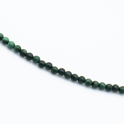 Náhrdelník z přírodního malachitu - kuličky / Stříbro 925.