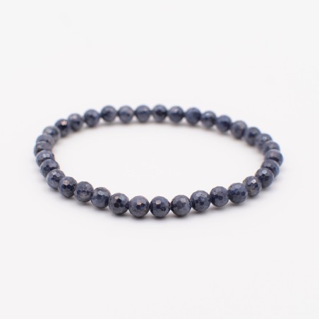 Safírový broušený náramek tvar korálky / Pravé přírodní safíry.